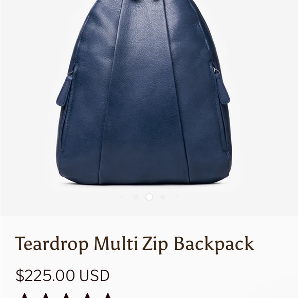 Elegant Navy Leather Backpack - Picture 4 of 8